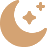 Crescent moon and star on black background.
