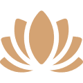 Stylized lotus flower on black background.