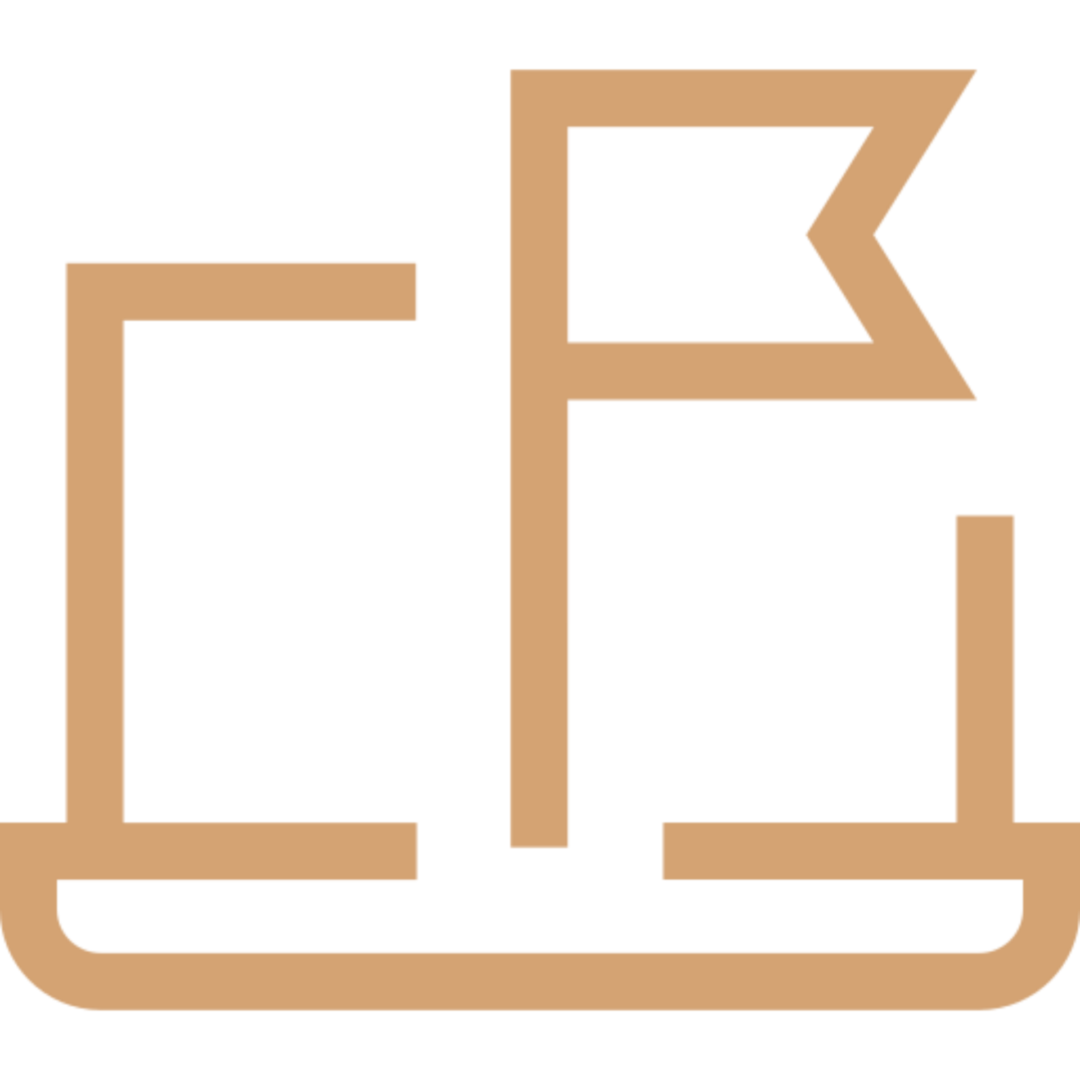 Stylized logo with geometric shapes and lines.